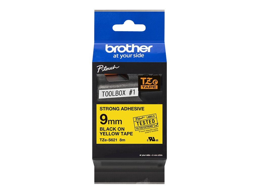 Brother | TZe-S621 Strong Adhesive Laminated Tape | Black on Yellow | TZe | 8 m | 9 cm - Image 5
