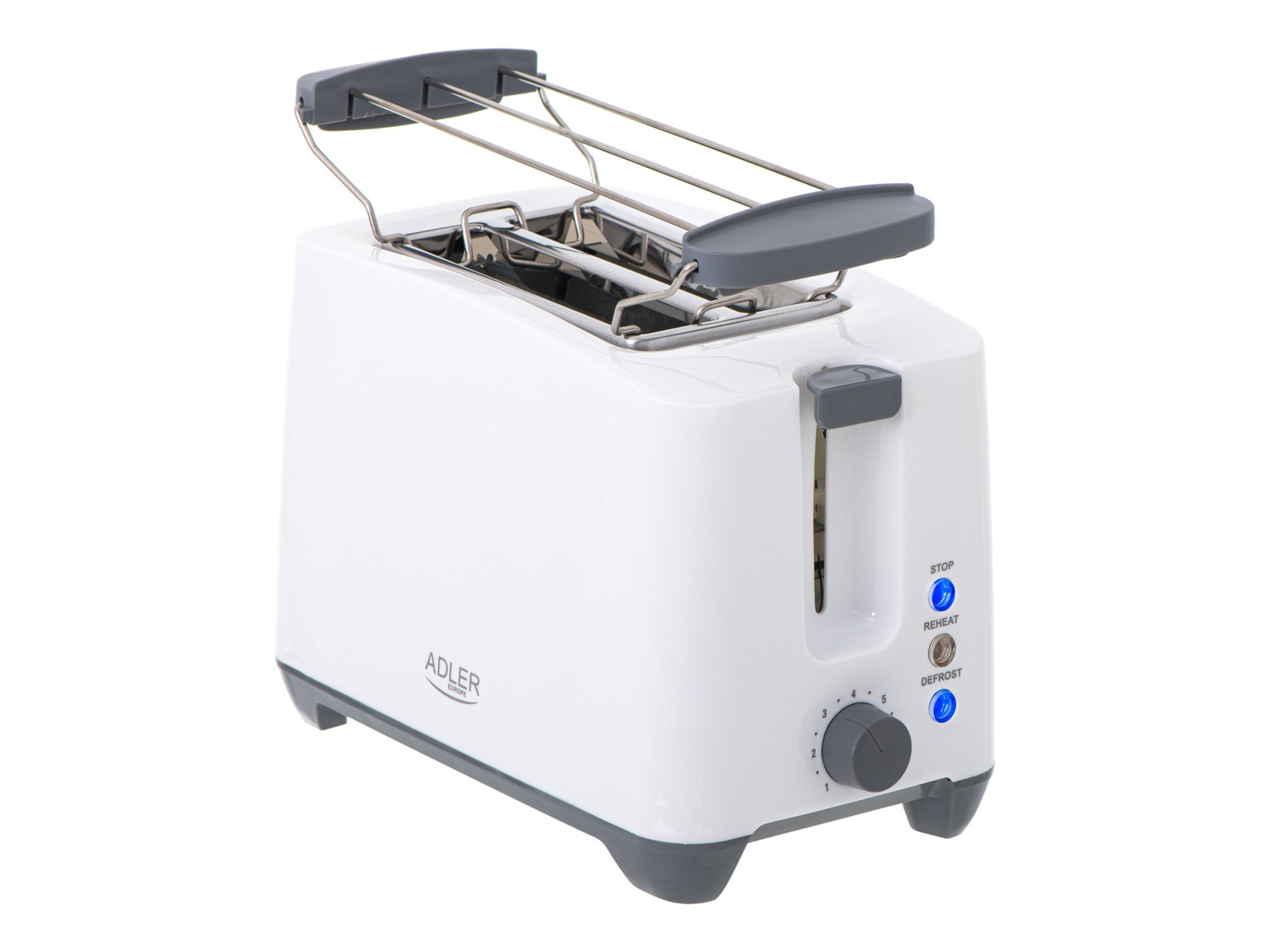 Adler | Toaster | AD 3216 | Power 750 W | Number of slots 2 | Housing material Plastic | White - Image 2