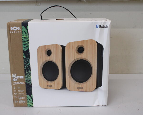 SALE OUT. Marley Get Together Duo Speaker, Bluetooth, Black | Marley | Get Together Duo Speaker | EM-JA019-SB | DAMAGED PACKAGING | 15 W | Bluetooth | Black | Portable | Wireless connection