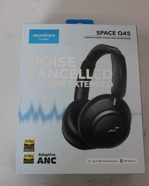 SALE OUT. Anker Soundcore Space Q45 Over-ear Headphones, Black | Anker Soundcore Headphones | Space Q45 | Bluetooth | Over-ear | Microphone | USED, DIRTY | Wireless | Black