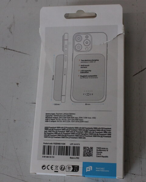 SALE OUT. FIXED MagZen (2nd gen.), 10 000 mAh, black | Fixed MagZen (2nd gen.) with wireless charging and MagSafe support Power bank | FIXZENM2-10-BK | 10000 mAh | USB-C: 5V/2A, 9V/2.22A, 12V/1.67A (20W max) | Black | DAMAGED PACKAGING