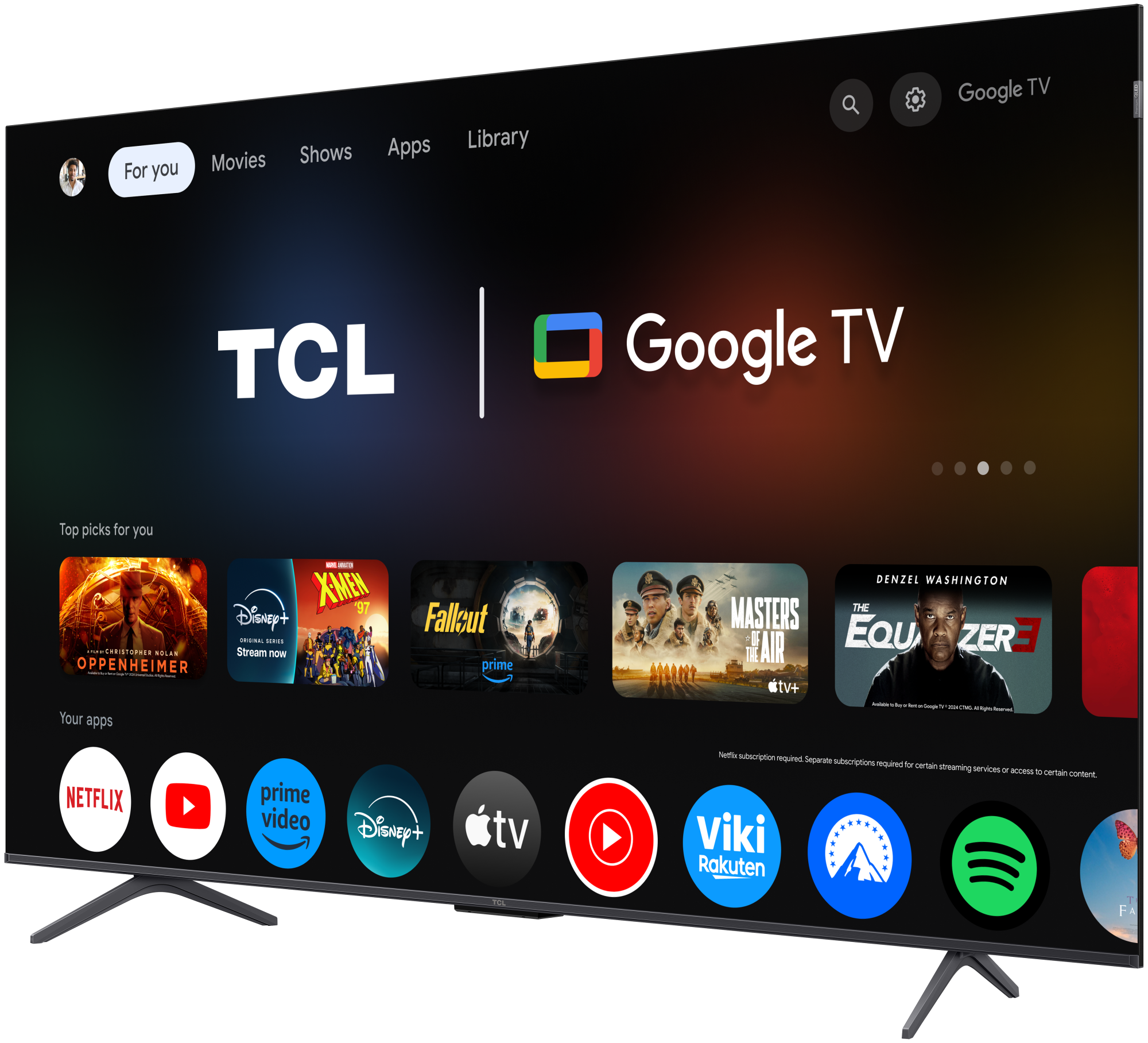 TCL 4K QLED TV | 55T8C | 55 | Smart TV | Google TV | Black - Image 8