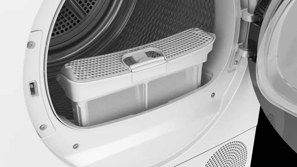 Bosch Dryer machine with heat pump | WTH85V0MSN | Energy efficiency class E | Front loading | 8 kg | LED | Depth 61 cm | White - Image 3