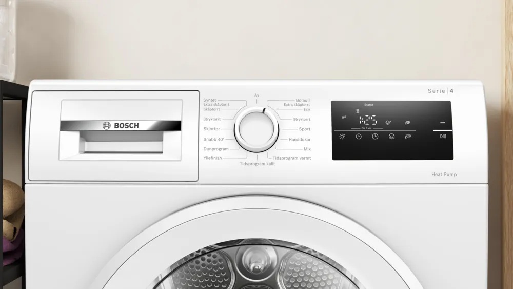 Bosch Dryer machine with heat pump | WTH85V0MSN | Energy efficiency class E | Front loading | 8 kg | LED | Depth 61 cm | White - Image 8