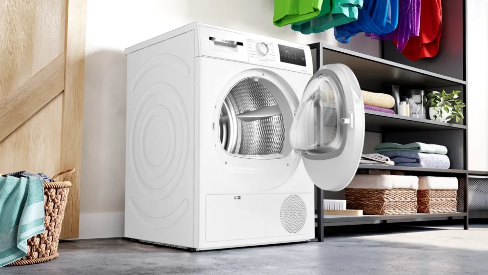 Bosch Dryer machine with heat pump | WTH85V0MSN | Energy efficiency class E | Front loading | 8 kg | LED | Depth 61 cm | White - Image 9
