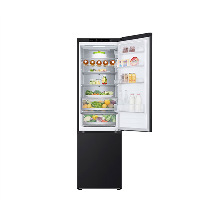 LG | Refrigerator | GBV5240CEP | Energy efficiency class C | Free standing | Combi | Height 203 cm | No Frost system | Fridge net capacity 277 L | Freezer net capacity 110 L | Display | 35 dB | Matte Black - Image 5