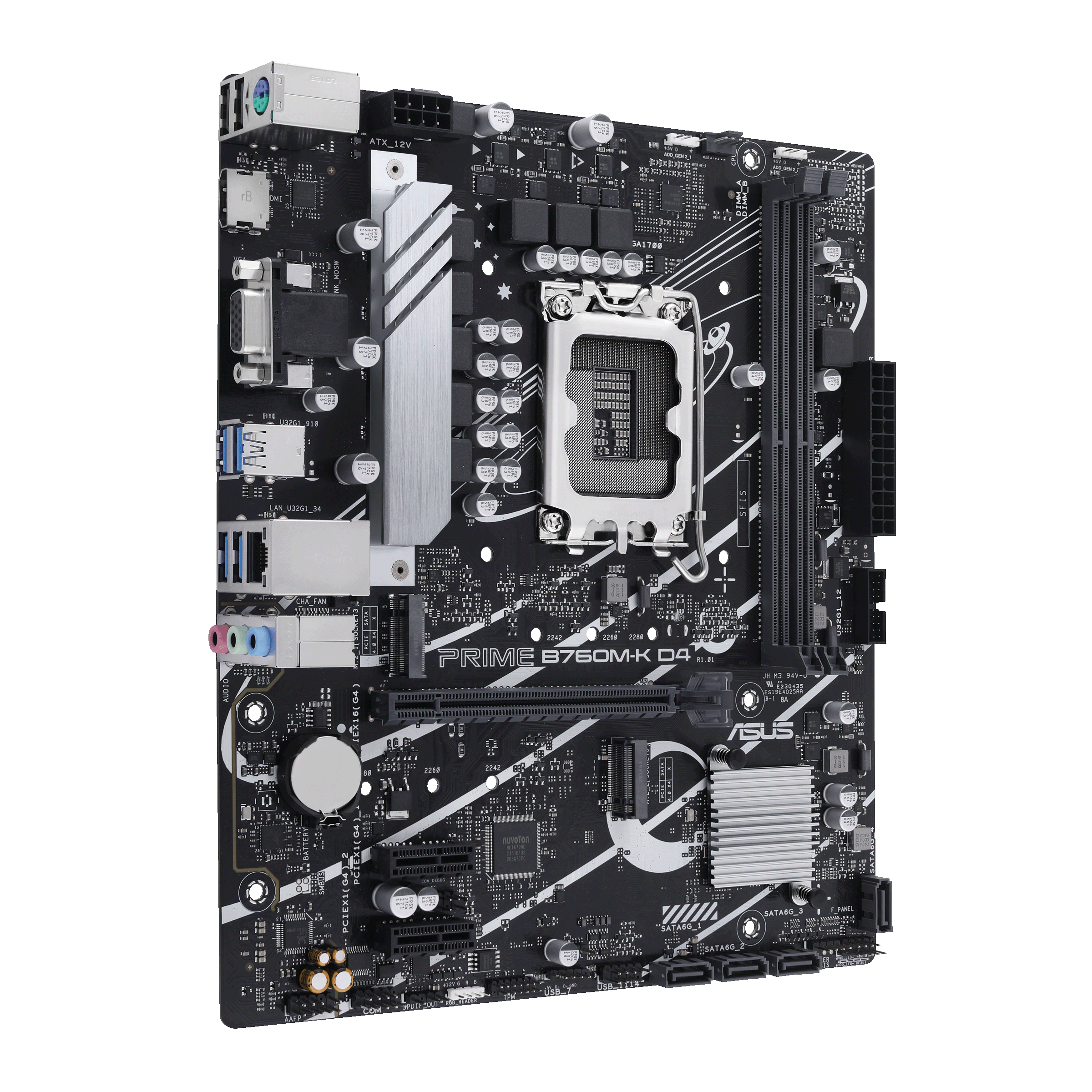 Asus PRIME B760M-K D4 Processor family Intel Processor socket LGA1700 DDR4 DIMM Memory slots 2 Supported hard disk drive interfaces SATA, M.2 Number of SATA connectors 4 Chipset Intel B760 mATX - Image 3