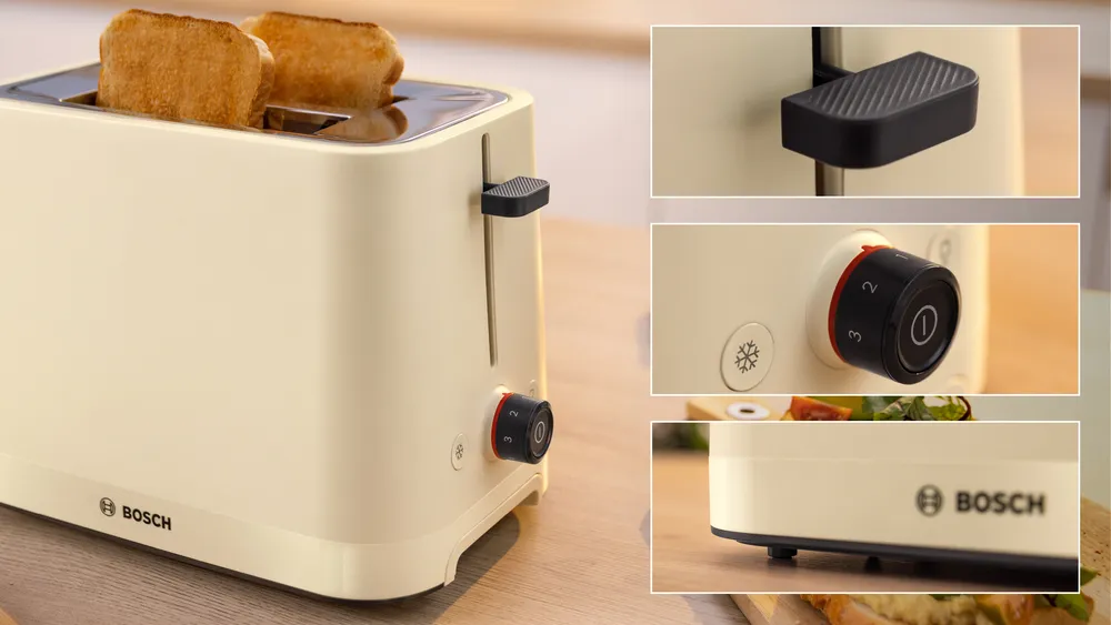 Bosch Compact Toaster | TAT3M127 MyMoment | Number of slots 2 | Housing material Plastic | Beige - Image 5