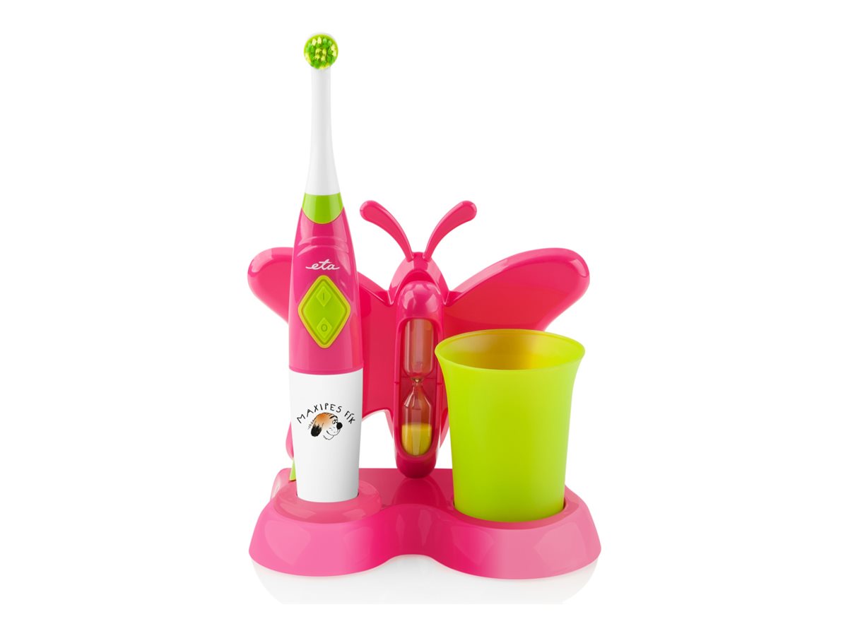 ETA | Toothbrush with water cup and holder | Sonetic ETA129490070 | Battery operated | For kids | Number of brush heads included 2 | Number of teeth brushing modes 2 | Pink - Image 2