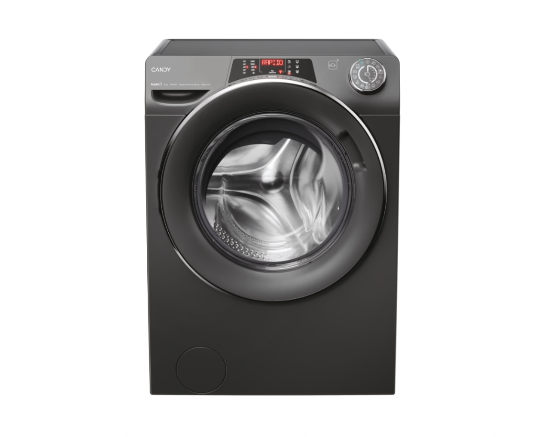 Candy Washing Machine | RO1484DWMCRT/1-S | Energy efficiency class A | Front loading | Washing capacity 8 kg | 1400 RPM | Depth 53 cm | Width 60 cm | Display | TFT | Steam function | Wi-Fi | Anthracite