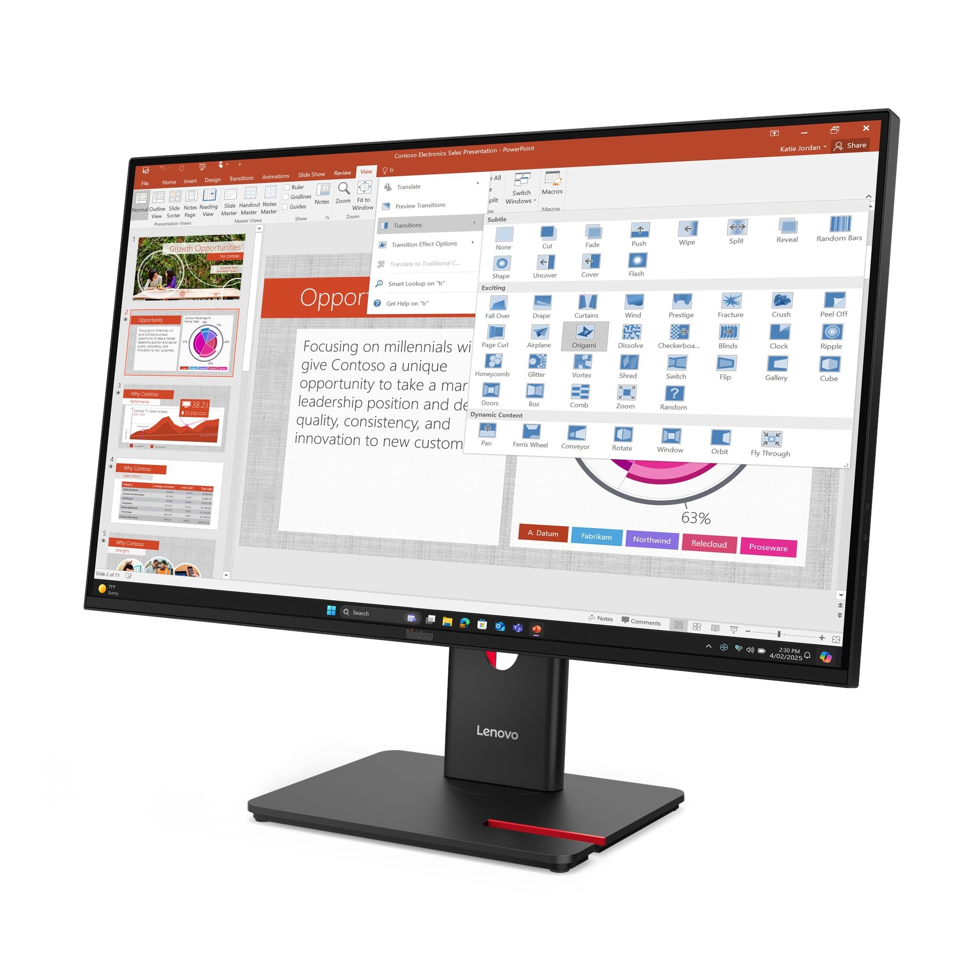 Lenovo | T27-40 | 27 " | IPS | 16:9 | 120 Hz | 6 ms | 1920 x 1080 pixels | 300 cd/m² | HDMI ports quantity 1 | Black | Warranty 36 month(s) - Image 10