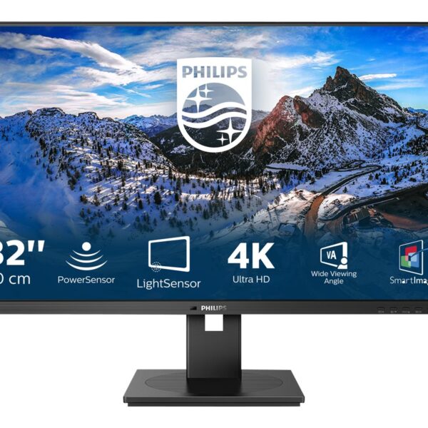 Philips | LCD Monitor with PowerSensor | 328B1/00 | 31.5 " | VA | 4K UHD | 16:9 | 60 Hz | 4 ms | 3840 x 2160 pixels | 350 cd/m² | Audio out | HDMI ports quantity 2 | Black
