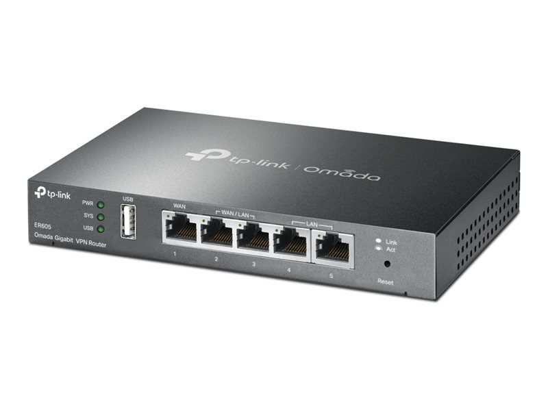 SafeStream Multi-WAN VPN Router | TL-ER605 | 802.1q | 10/100/1000 Mbit/s | Ethernet LAN (RJ-45) ports 1 Fixed Gigabit LAN Port | Mesh Support No | MU-MiMO No | No mobile broadband - Image 2