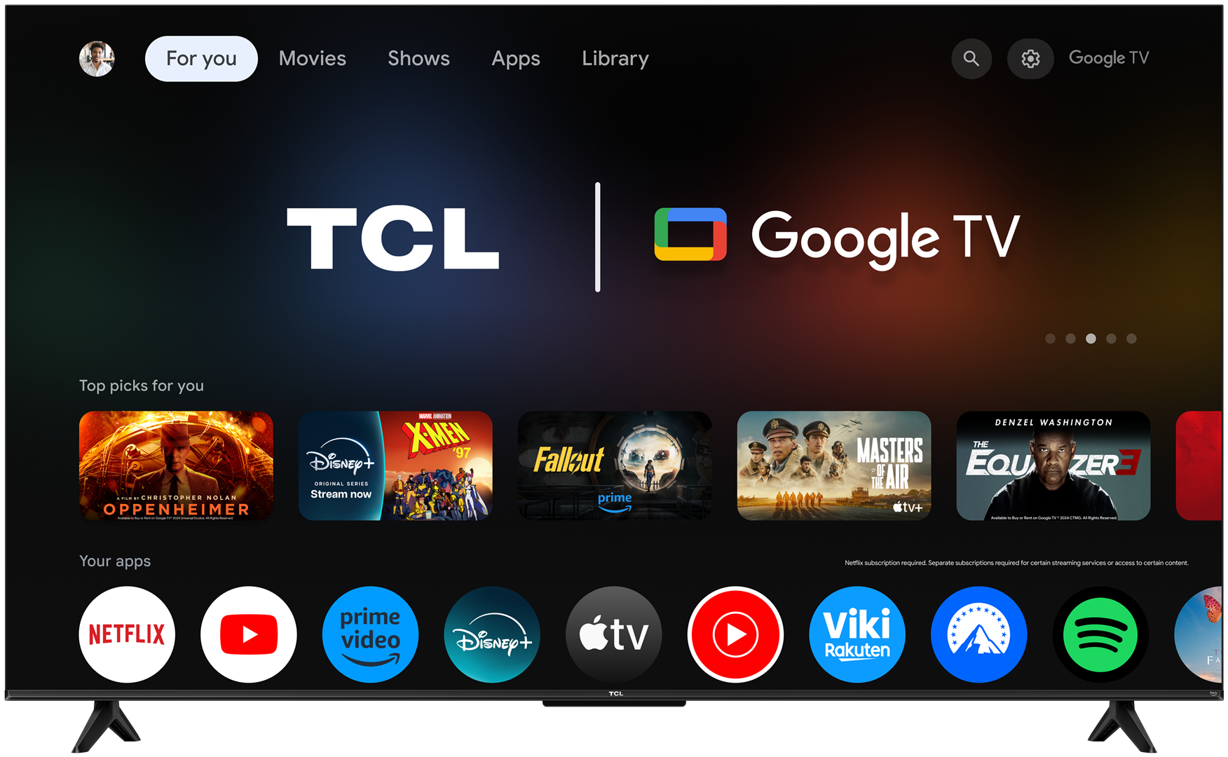 TCL 4K QLED TV | 55T69C | 55 | Smart TV | Google TV | UHD | Black - Image 2