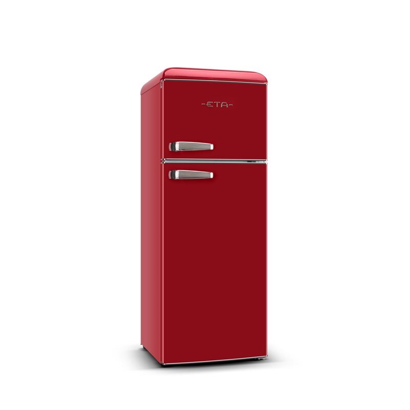ETA | Refrigerator | ETA253490030E Storio retro | Energy efficiency class E | Free standing | Double Door | Height 148.2 cm | Fridge net capacity 170 L | Freezer net capacity 45 L | 44 dB | Red