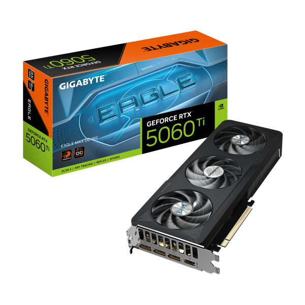 Gigabyte GeForce RTX 5060 Ti EAGLE MAX OC 16G | NVIDIA | 16 GB | GeForce RTX 5060 Ti | GDDR7 | HDMI ports quantity 1 | PCI-E 5.0