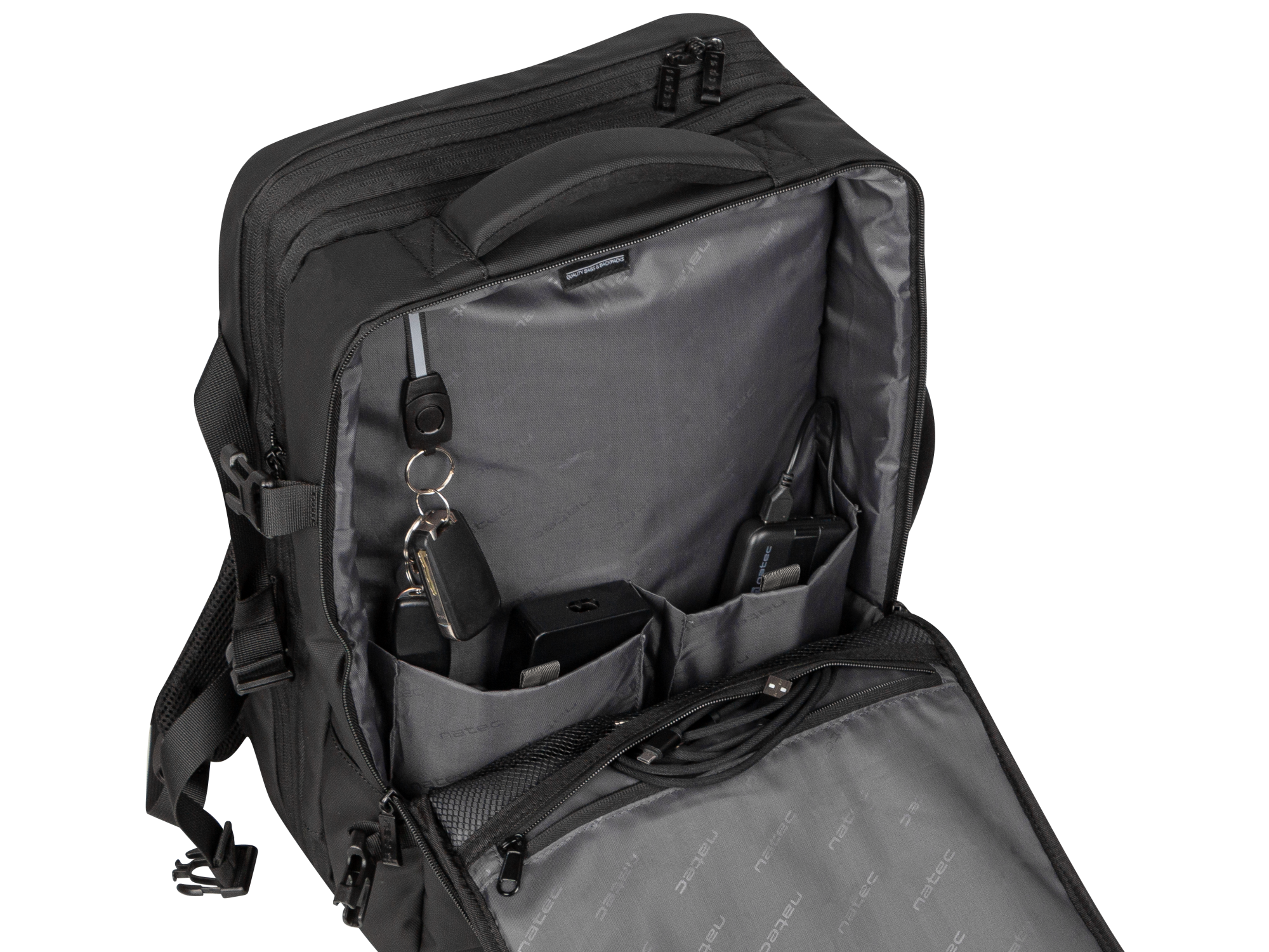 Natec | Camel Pro | Laptop Backpack | Fits up to size 17.3 " | Backpack | Black - Image 7