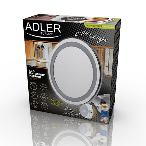 Adler | Bathroom Mirror | AD 2168 | 20 cm | LED mirror | White - Image 4