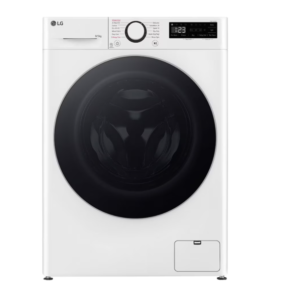 LG Washing machine with dryer | F2DR508S1W | Energy efficiency class A-10%/E | Front loading | Washing capacity 8 kg | 1200 RPM | Depth 48 cm | Width 60 cm | Display | LED | Drying system | Drying capacity 5 kg | Steam function | White