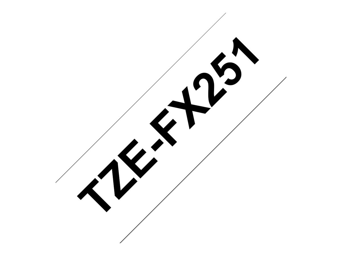 Brother | TZe-FX251 Flexible ID Laminated Tape | Black on White | TZe | 8 m | 2.4 cm - Image 12
