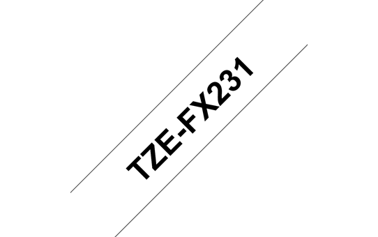 Brother | TZe-FX231 Flexible ID Laminated Tape | Black on White | TZe | 8 m | 1.2 cm
