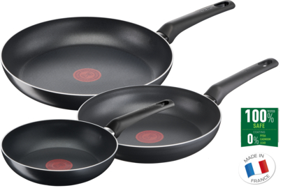 TEFAL | Simple Cook Set of 3 | B5569153 | Frying | Diameter 20 / 24 / 28 cm | Not suitable for induction hob | Fixed handle