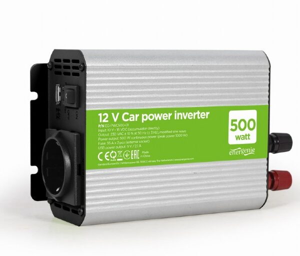 EnerGenie | 12 V Car power inverter, 500 W | EG-PWC500-01