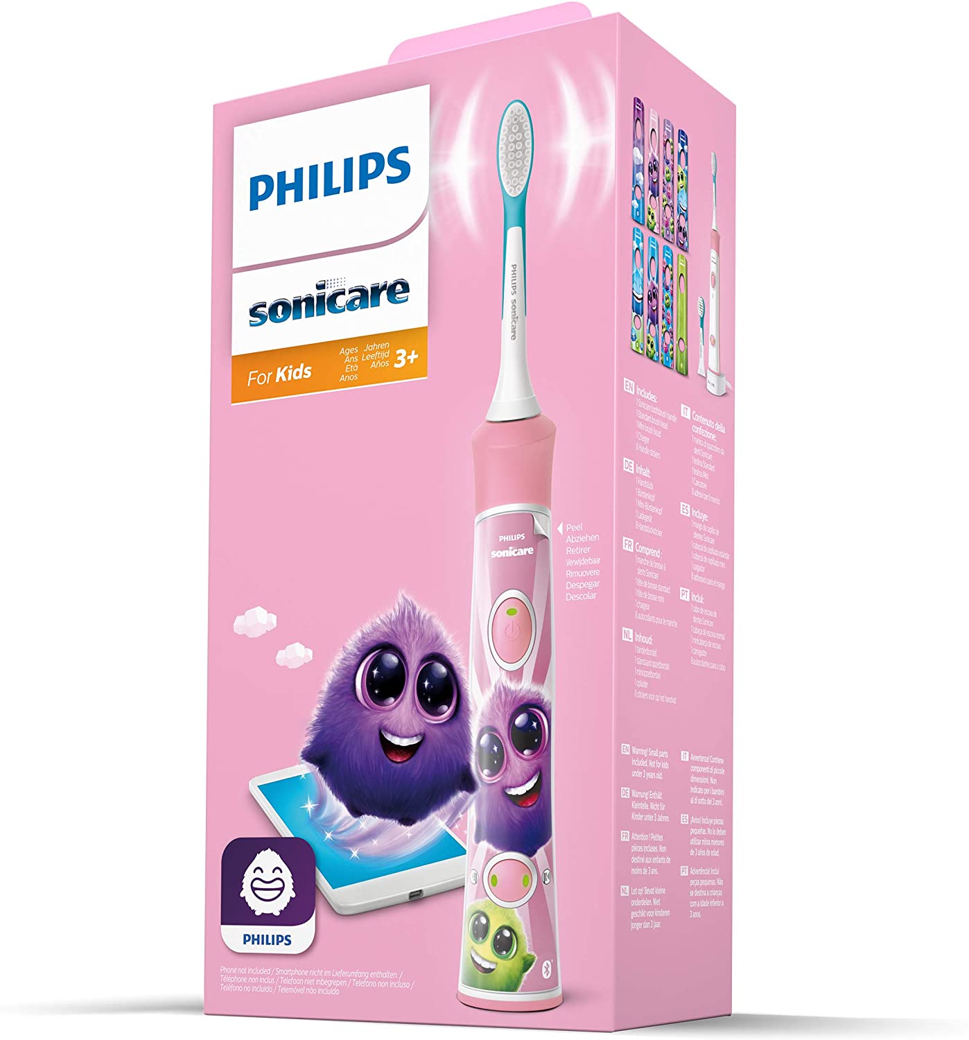 Philips | Electric toothbrush | HX6352/42 | Rechargeable | For kids | Number of brush heads included 2 | Number of teeth brushing modes 2 | Sonic technology | Pink - Image 5
