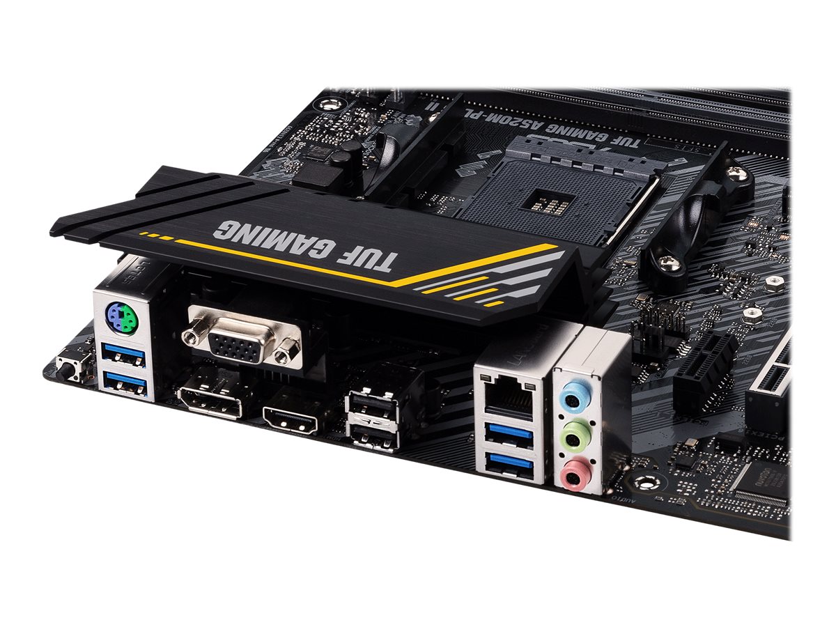 Asus | TUF GAMING A520M-PLUS II | Processor family AMD | Processor socket AM4 | DDR4 DIMM | Memory slots 4 | Supported hard disk drive interfaces SATA, M.2 | Number of SATA connectors 4 | Chipset AMD A520 | Micro ATX - Image 15