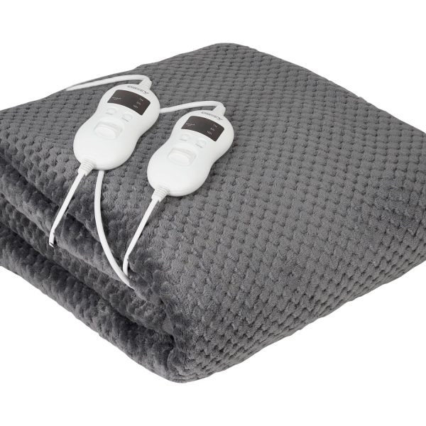 Camry | Electric Heated Blanket | CR 7417 | Number of heating levels 8 | Number of persons 2 | Washable | Remote control | Coral fleece/Polyester | 60 W | Grey