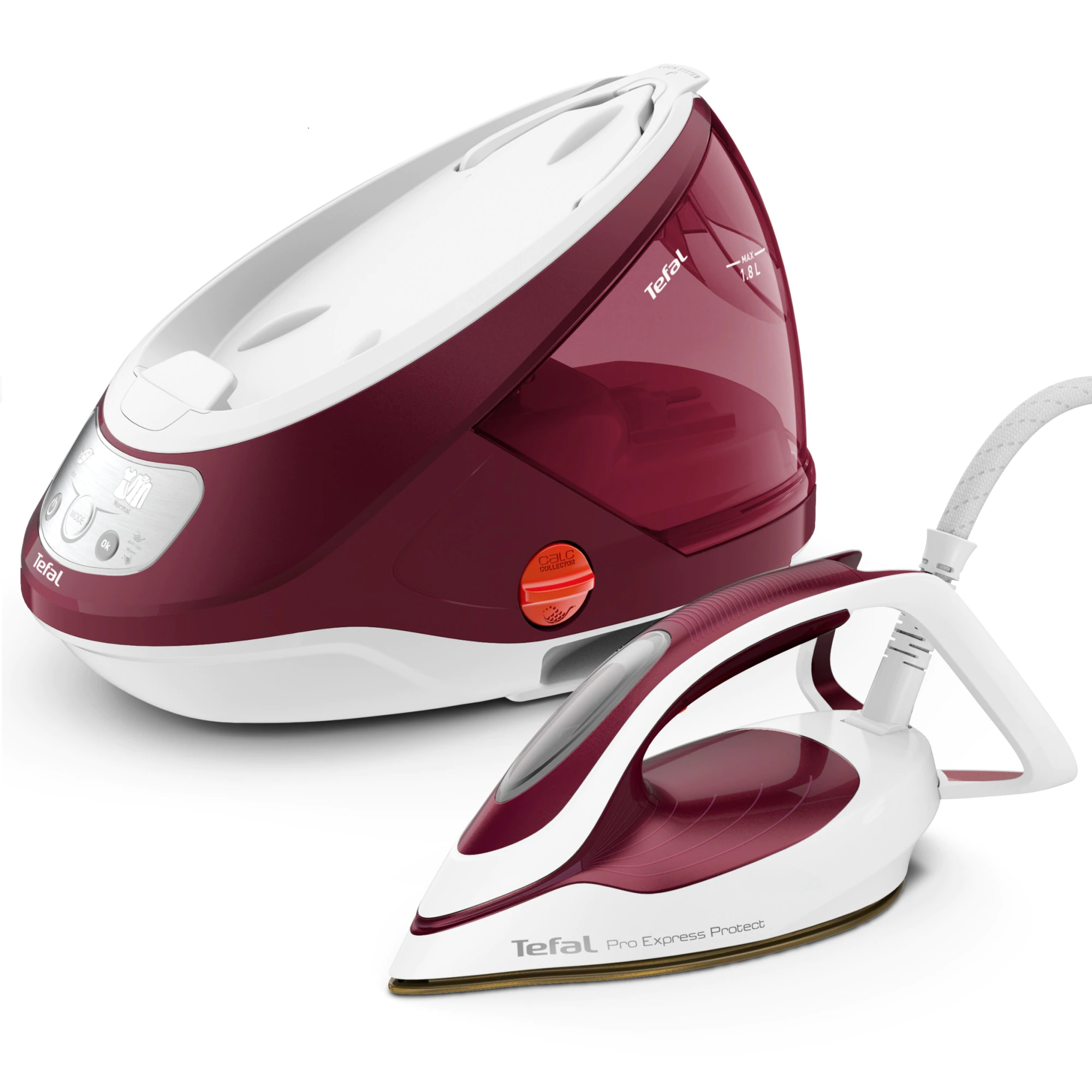 TEFAL | Ironing System Pro Express Protect | GV9220E0 | 2600 W | 1.8 L | Auto power off | Vertical steam function | Calc-clean function | Red - Image 3
