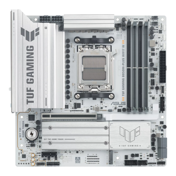 Asus TUF GAMING B850M-PLUS WIFI7 W | Processor family AMD | Processor socket AM5 | DDR5 | Supported hard disk drive interfaces SATA, M.2 | Number of SATA connectors 4