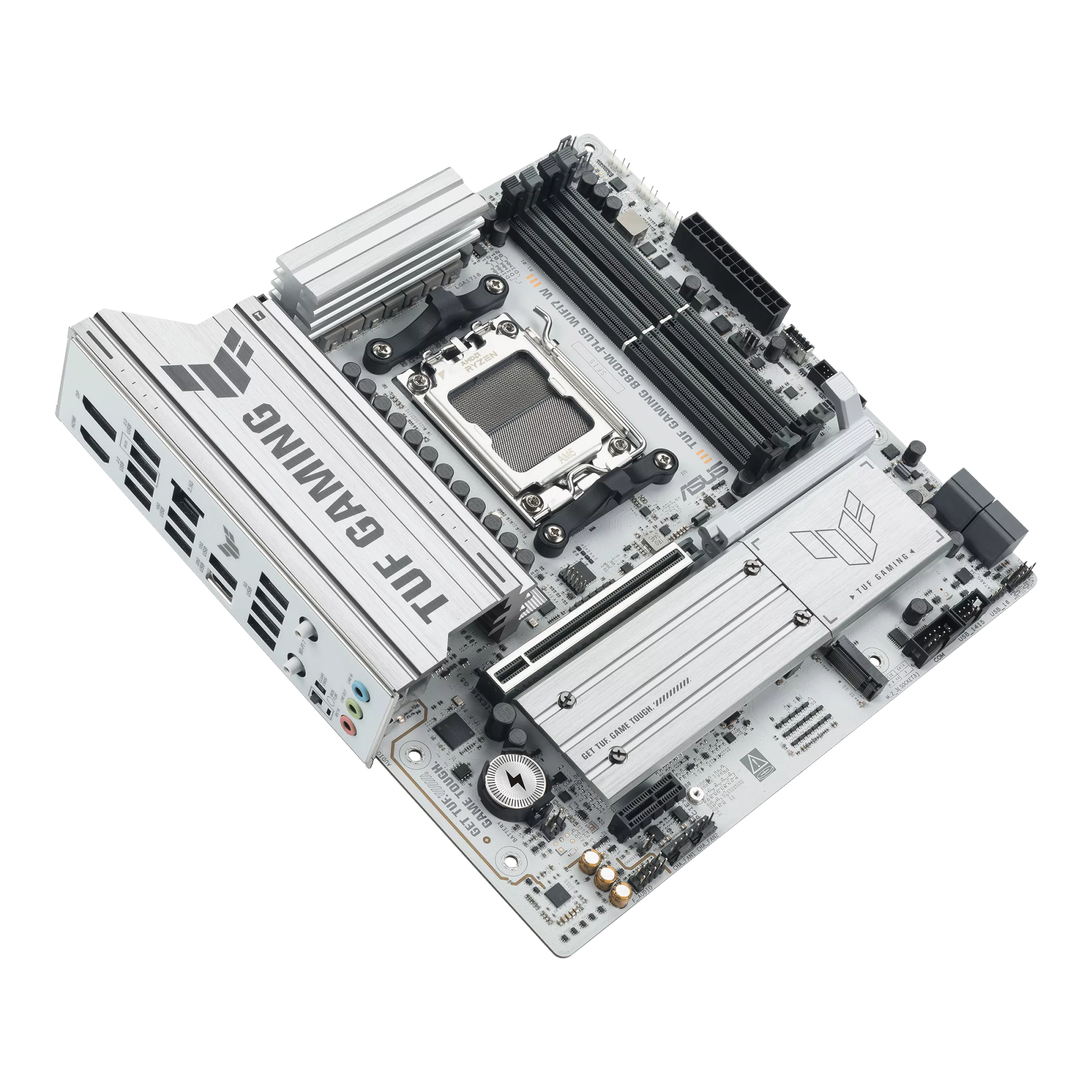 Asus TUF GAMING B850M-PLUS WIFI7 W | Processor family AMD | Processor socket AM5 | DDR5 | Supported hard disk drive interfaces SATA, M.2 | Number of SATA connectors 4 - Image 4