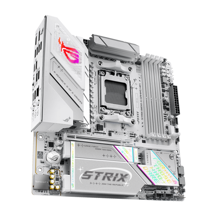 Asus ROG STRIX B850-G GAMING WIFI | Processor family AMD | Processor socket AM5 | DDR5 | Supported hard disk drive interfaces SATA, M.2 | Number of SATA connectors 2 - Image 2