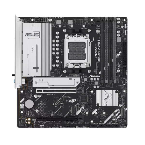 Asus PRIME B850M-A WIFI | Processor family AMD | Processor socket AM5 | DDR5 | Supported hard disk drive interfaces SATA, M.2 | Number of SATA connectors 4