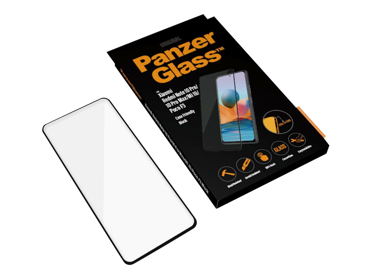 PanzerGlass | Screen protector | Xiaomi | Redmi Note 10 Pro/10 Pro Max/Mi 11i/ Xiaomi Poco F3 | Glass | Black | Full frame coverage; 100% touch preservation; Rounded edges | Case friendly - Image 6
