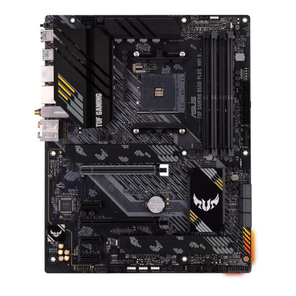 Asus | TUF GAMING B550-PLUS WIFI II | Processor family AMD | Processor socket AM4 | DDR4 DIMM | Memory slots 4 | Supported hard disk drive interfaces SATA, M.2 | Number of SATA connectors 6 | Chipset AMD B550 | 30.5cm x 24.4cm