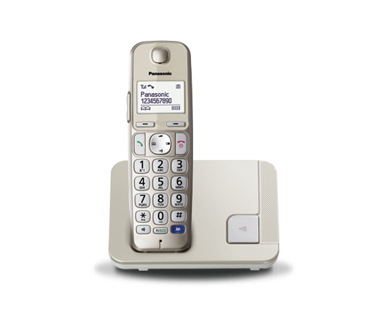 Panasonic | Cordless | KX-TGE210FXN | Built-in display | Caller ID | Champagne | Conference call | Phonebook capacity 150 entries | Speakerphone