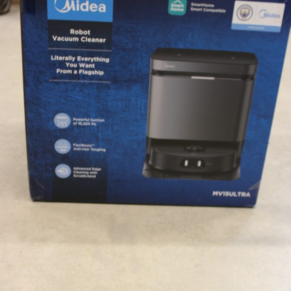 SALE OUT. Midea V15 Robot Vacuum Cleaner | Midea Robot Vacuum Cleaner | V15 | Wet&Dry | 5200 mAh | Dust capacity 3 L | 16200 Pa | Black | USED, DIRTY, SCRATCHED