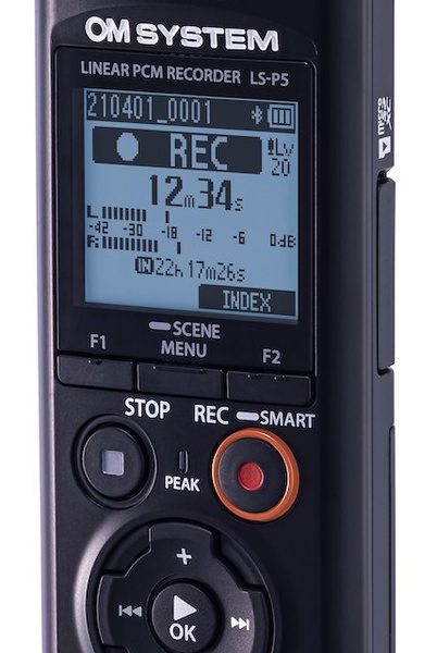 Olympus | Linear PCM Recorder | LS-P5 | Black | Microphone connection | MP3 playback | Rechargeable | FLAC / PCM (WAV) / MP3 | 59 Hrs 35 min | Stereo
