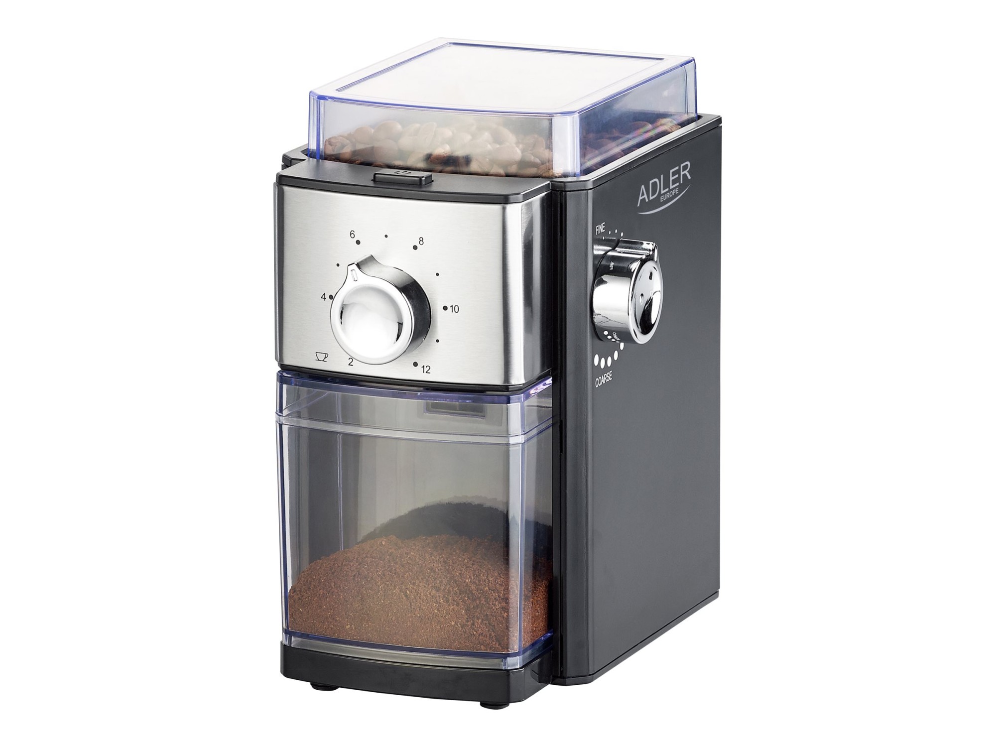 Adler | Coffee Grinder | AD 4448 | 300 W | Coffee beans capacity 250 g | Number of cups 12 per container pc(s) | Black - Image 2