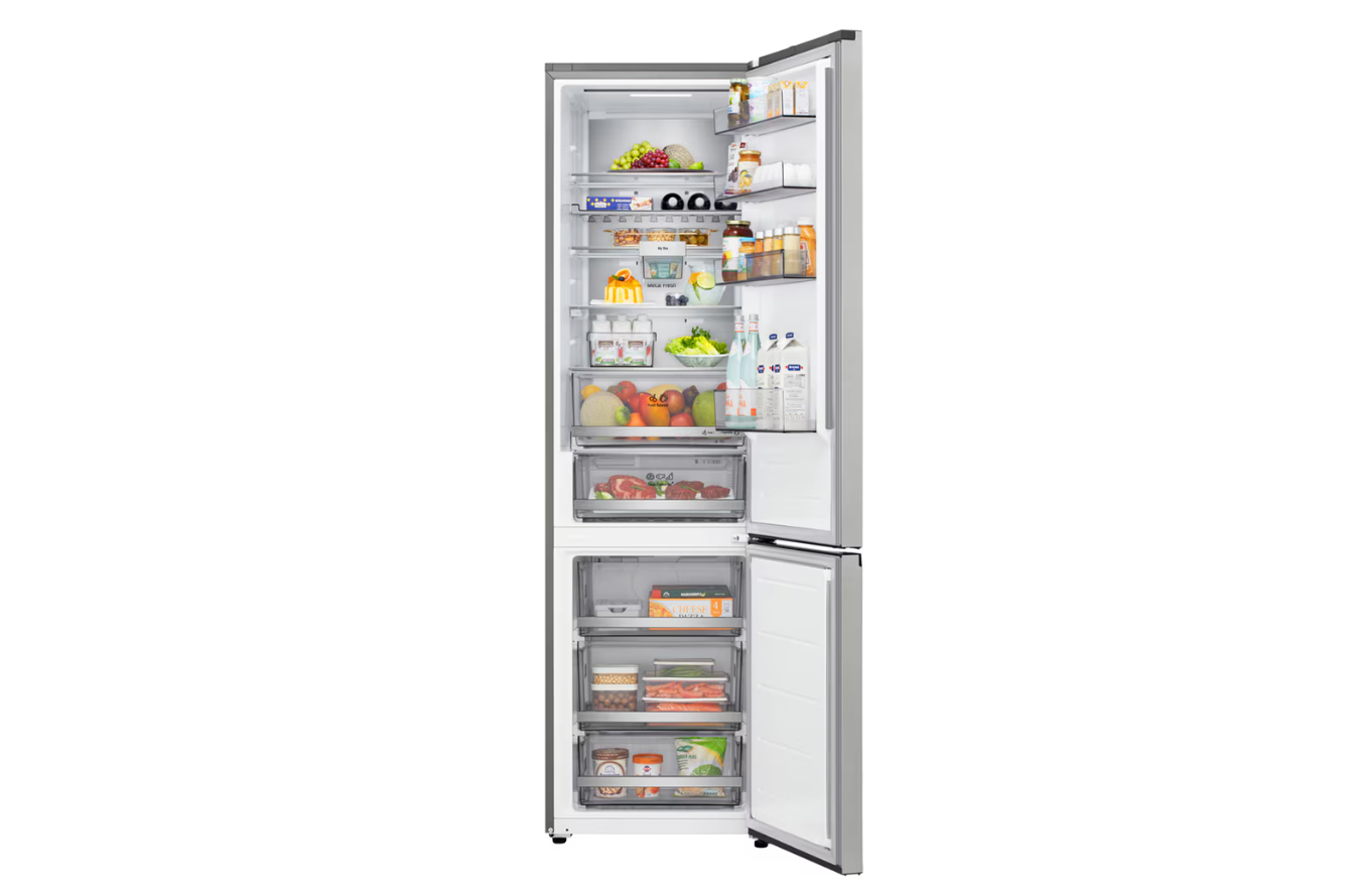 LG Refrigerator | GBBSJ10EPY | Energy efficiency class E | Free standing | Combi | Height 186 cm | No Frost system | Fridge net capacity 220 L | Freezer net capacity 113 L | Display | 35 dB | Prime Silver - Image 3