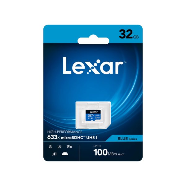 Lexar 64GB High-Performance 633x microSDHC UHS-I, up to 100MB/s read 20MB/s write | Lexar | Memory card | LMS0633064G-BNNNG | 64 GB | microSDXC | Flash memory class UHS-I