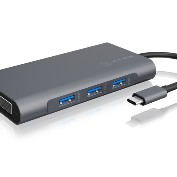 Icy Box IB-DK4040-CPD USB Type-C™ DockingStation with two video interfaces | Raidsonic