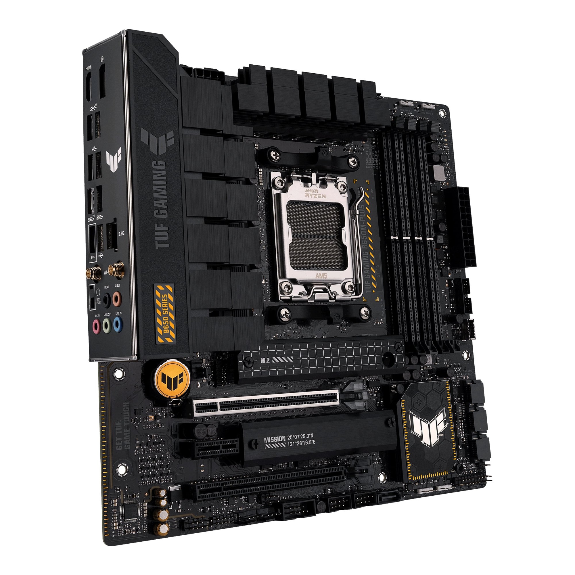 Asus | TUF GAMING B650M-PLUS WIFI | Processor family AMD | Processor socket AM5 | DDR5 DIMM | Memory slots 4 | Supported hard disk drive interfaces SATA, M.2 | Number of SATA connectors 4 | Chipset AMD B650 | micro-ATX - Image 9