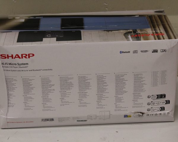 SALE OUT. Sharp XL-B512(BK) Hi-Fi Micro System, CD/FM/USB/Bluetooth v5.0, 45W, Black | Sharp Hi-Fi Micro System | XL-B512(BK) | Black | USB port | DAMAGED PACKAGING | AUX in | Bluetooth | CD player | FM radio | Wireless connection