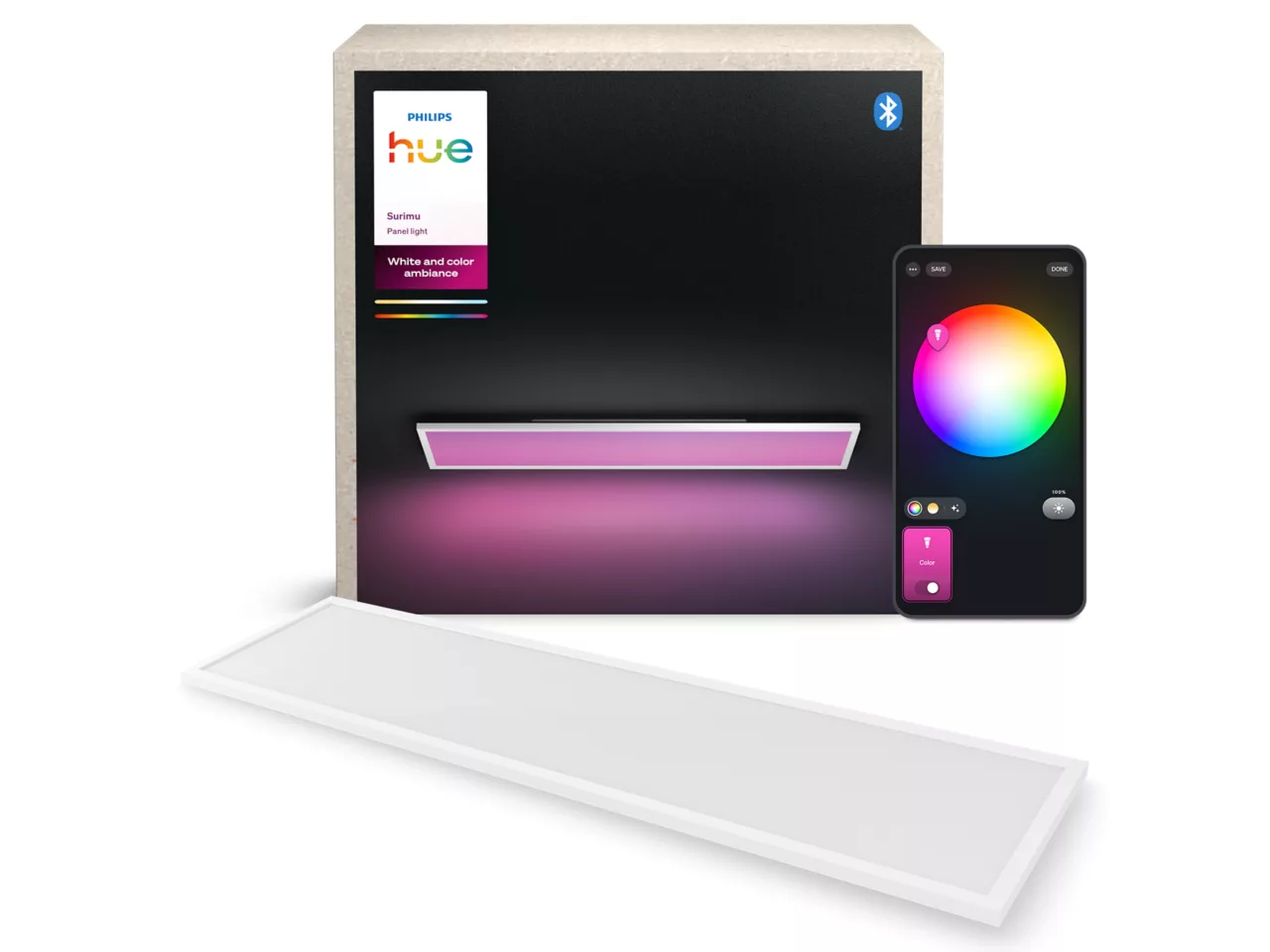 Philips Hue Surimu rectangular panel light, 120 x 30 cm | 2000-6500 Hue White Color Ambiance | Bluetooth, Zigbee - Image 8