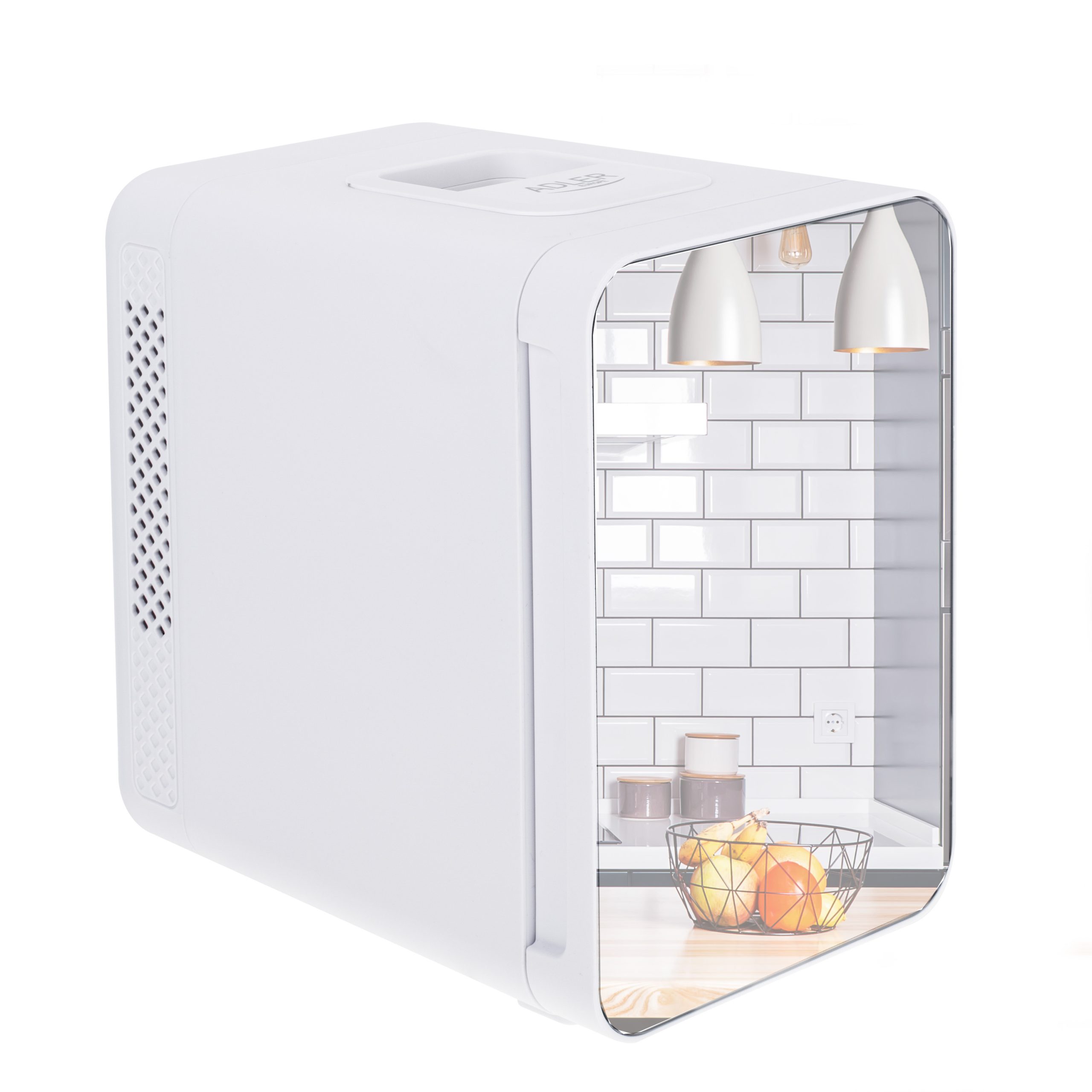 Adler | Mini refrigerator with mirror | AD 8085 | Free standing | Larder | Height 27 cm | Fridge net capacity 4 L | White - Image 3