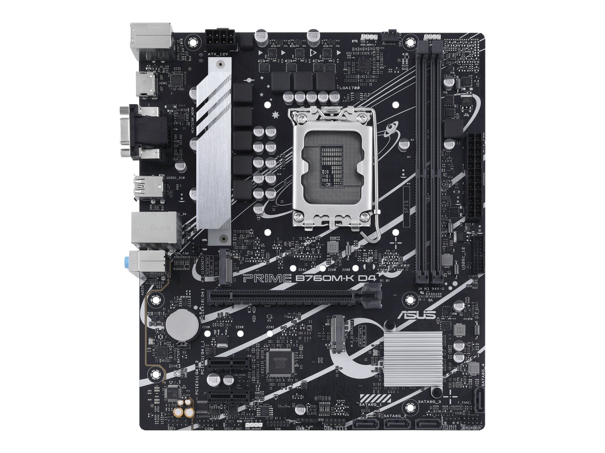 Asus PRIME B760M-K D4 Processor family Intel Processor socket LGA1700 DDR4 DIMM Memory slots 2 Supported hard disk drive interfaces SATA, M.2 Number of SATA connectors 4 Chipset Intel B760 mATX - Image 2