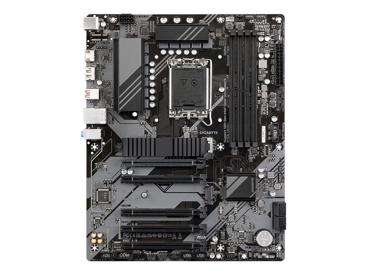 Gigabyte | B760 DS3H 1.0 M/B | Processor family Intel | Processor socket LGA1700 | DDR5 DIMM | Memory slots 4 | Supported hard disk drive interfaces SATA, M.2 | Number of SATA connectors 4 | Chipset Intel B760 Express | ATX